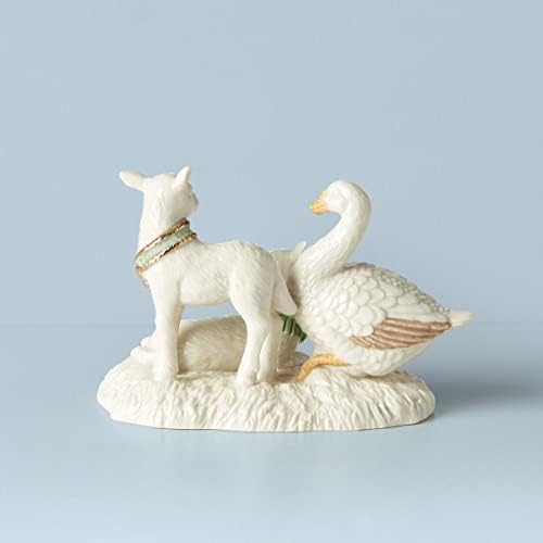 Lenox First Blessing Nativity Lambs and Goose Figurine, Christmas Decoration - Image 2