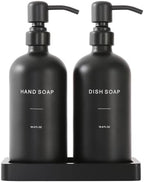 Prus Waso Matte Black Soap Dispenser Set by PrusWaso
