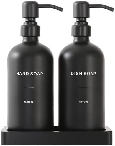 Prus Waso Matte Black Soap Dispenser Set by PrusWaso