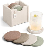 Fluxynara Felt Coasters with Holder, Set of 8 for Drinks, Boho by FLUXYNARA