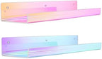 upsimples 2 Pcs 15" Iridescent Acrylic Shelves for Wall Decor and Display by upsimples