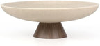 LIN CHUAN Large Decorative Bowl, Resin Pedestal Fruit Bowl, Brown by LINCHUAN