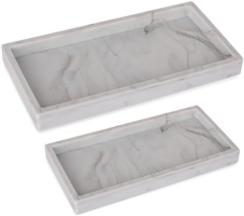 Silicone Bathroom Vanity Tray Dish Soap Holder Sink Organizer, Marble Grey by Heagoale