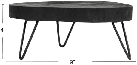 Creative Co-Op Decorative Paulownia Wood Pedestal, Black - Image 3
