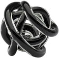 Torre & Tagus Orbit Hand Blown Glass Infinity Knot Sculpture - 3 Inch Glass Art Black Knot Decor Ball for Home Decor, Small Centerpiece Table Decoration for Home Interior (Solid Black) by TorreTagusHome