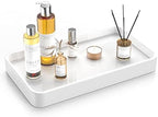 Gurygo 10" Bathroom Countertop and Vanity Tray - Kitchen Tray for Soap Bottles - Ceramic Vanity Tray for Bathroom Counter Organization - Kitchen Tray(White, Set/1) by FocusonHomeKitchen