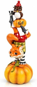 12" H Fall Fox Pumpkin Figurine, Table, Mantel, Shelf Home Decor by Bechivie