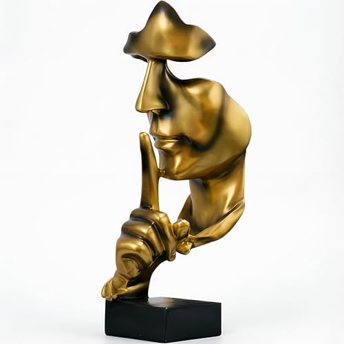 Gold Modern Abstract Art Thinker Statues – Home Office Desk Decor, Living Room Coffee Table Bookshelf Accent Sculpture, Bedroom Nightstand Minimalist Figurine Gift for Men Women by Scekackdv