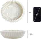 Braxio Decorative Bowl Modern Home Decor – Resin Ruffle Bowl Decorative Catchall for Entryway Dining Table Living Room Centerpiece Key Holder Fruit Bowl 9 x 9 x 2.6 Inch Art Deco Style - Image 4