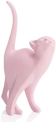7 Inch Pink Proud Cat Statue by AMOIENSIS