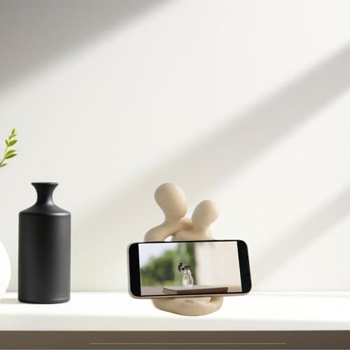 Abstract Couple Statue,Hugging Lovers Sculptures Resin Love Figurines Modern Home Office Decor Accents for Nightstand & Dresser, Shelf Decorations Aesthetic, Ideal Gift (White, One Size) - Image 5