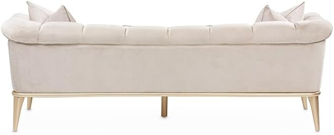 MICHAEL AMINI Yvette Sofa in Porcini Velvet and Champagne Wood Frame - Image 6