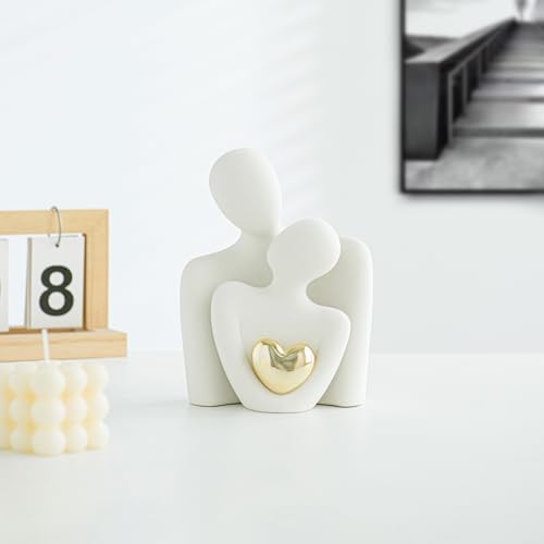 Ceramic Couple Statue - Modern Shelf Decor Knick Knacks for Shelves, Valentine's Day Wedding Gifts, Home Decor for Living Room, Bedroom, Bookshelf & TV Stand (L) - Image 4