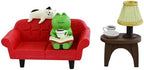 Mevodeata Cute Mini Frog Figurine with Small Sofa and Lamp Table Resin Frog Figure for Office Decor (Red Long Sofa) by Unknown
