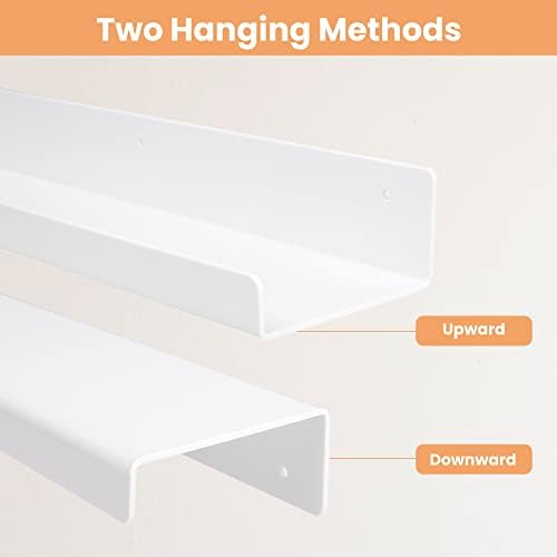 upsimples 4 Pcs 15" Acrylic Shelves for Wall Organize and Display, White - Image 5