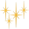 Blulu 4 Pcs Starburst Mid Century Wall Decor, Retro Gold Wall Art by Blulu