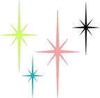 Blulu 4 Pcs Starburst Shaped Wall Decor Mid Century Modern Art,Mid Century by Blulu