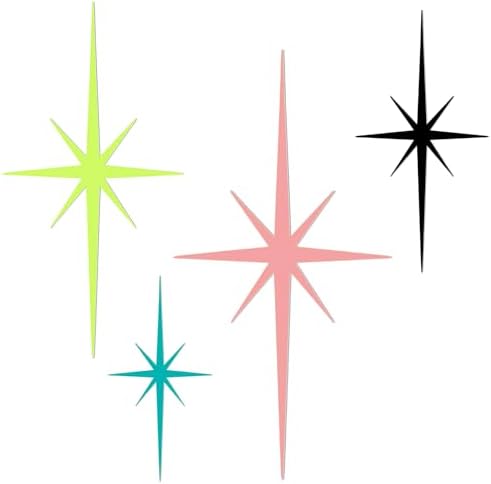 Blulu 4 Pcs Starburst Shaped Wall Decor Mid Century Modern Art,Mid Century by Blulu