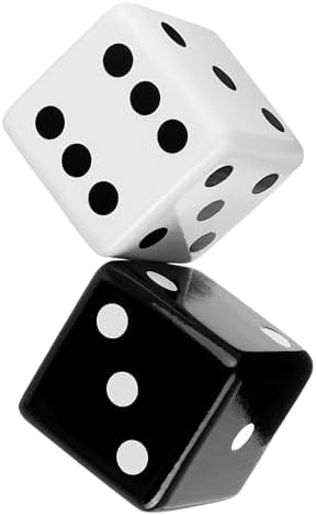 Jumbo Decorative Dice Set of 2, Large Black and White Dice for Home Decor, Game Room Decor, Coffee Table Decor, Casino Theme Decorations, Shelf and Mantel Centerpieces by Olivia+Martini