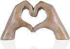 Heart Hand Sculpture, Wood Grain Home Decor Aesthetics for Room Shelf Coffee Table Dining Table Centerpiece, Birthday Gifts and Memorial Gifts for Women, Girlfriend Girls Mom. by DOVDOVHomeDecoration