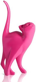 7 Inch Hot Pink Proud Cat Statue by AMOIENSIS