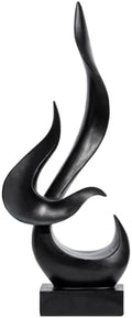 Black Fire Flame Sculpture, Art Modern Abstract Statue, Shelf Accents Decor by Paytonture