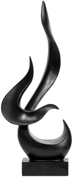 Black Fire Flame Sculpture, Art Modern Abstract Statue, Shelf Accents Decor by Paytonture