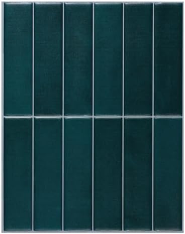 Smart Tiles Peel and Stick backsplash, Stacked Deep Teal, 11.43"x9" by SmartTiles-OriginalPeelandStickBacksplashTiles