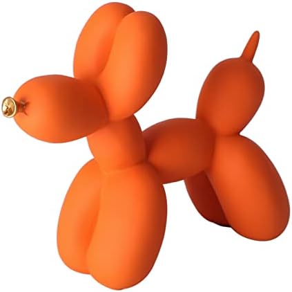 Creative Balloon Dog Sculpture Modern Home Decoration Trendy Animal Art Ornaments Collection Figurine Bedroom Living Room Office Desktop Resin Decors (Orange-Gold) by XIAOMAGG