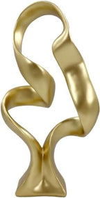 15" Modern Abstract Ribbon Decorative Sculpture, Knot Sculptures,Home Decor,Coffee Table Statues,Dining Living Room Desk Decor,Golden by LAIKEARTS