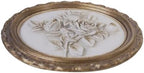 S-MANTIS Vintage Wall Sculpture,Antique Pediment,Hallway Wall Art,Hand Painted Flower Wall Decoration Accent Artworks for Indoor Kitchen Bedroom Living Room Office Outdoor Garden Patio (Bronze & White) - Image 2