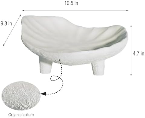 Braxio Decorative Bowl Organic Home Decor - Resin Key Tray for Entryway Table Modern Fruit Bowl for Kitchen Counter Centerpiece Catch All Bowls 10.5 x 9.3 x 4.7 Inch - Image 4
