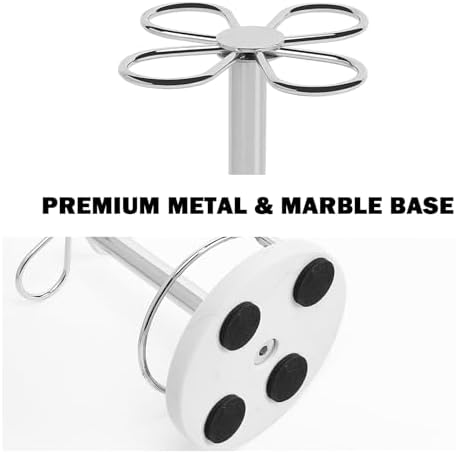 Toothbrush Holder Stand for Bathroom, Metal Toothbrush Organizer with Marble Base, Toothbrush Storage Collection for Family, Suitable for Home Hotel Countertop Vanity (Small, Chrome Finish) - Image 6