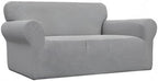 Easy-Going Stretch Oversized Loveseat Couch Covers Washable Light Gray | - Image 8