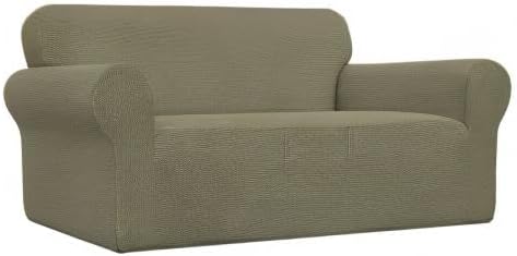 Easy-Going Stretch Oversized Loveseat Couch Covers Washable Khaki | 1-Piece - Image 9