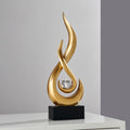 FJS Gold Abstract Flame Sculpture for Living Room Coffee Table Decor by FJSHomeDecor