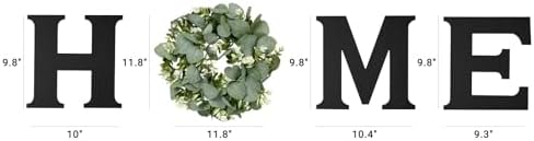 Mkono Home Sign Wall Decor, Farmhouse Wood Letters Eucalyptus for O, Black - Image 6