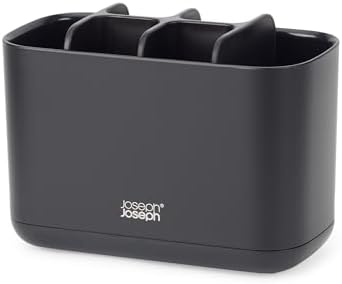 Joseph Joseph Easy-Store - Toothbrush Holder Caddy, Bathroom Storage, Large, Matt Black - Image 2