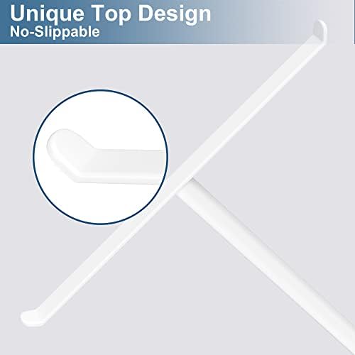 White T-Shaped Hand Towel Holder Stand for Countertops, Stainless Steel - Image 4