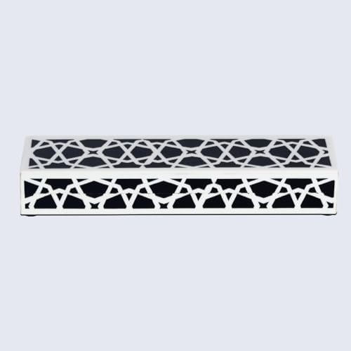 Handicrafts Home Black Decorative Jewelery Storage Box with Lid, 10x2.5x1.5 - Image 4