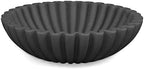 LIN CHUAN Ruffle Decorative Bowl, Large Fruit Bowl, Artificial Stone BLack by LINCHUAN