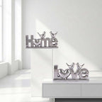 Love Sign Decor,Gold Room Decor Aesthetic, Knick Knack Shelf,Bird Decor, Boho Bookshelf,Abstract Statue,for Living Room,Bedroom, Contemporary Tv Stand Set of 2 (2, Silver Plated) - Image 5