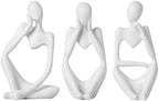 BrownLove 3pcs Decor White Thinker Statue Abstract Art Sculpture，Resin Collectible Figurines for Home Living Room Office Shelf Decoration by Unknown