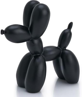 4 Inch Matte Black Balloon Dog Sculpture by AMOIENSIS
