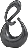 Deco 79 Aluminum Metal Abstract Decorative Sculpture Swirl Home Decor Statue, Accent Figurine 7" x 3" x 12", Dark Gray by Unknown