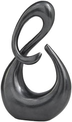 Deco 79 Aluminum Metal Abstract Decorative Sculpture Swirl Home Decor Statue, Accent Figurine 7" x 3" x 12", Dark Gray by Unknown