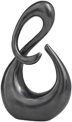 Deco 79 Aluminum Metal Abstract Decorative Sculpture Swirl Home Decor Statue, Accent Figurine 7" x 3" x 12", Dark Gray by Unknown