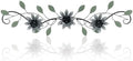 KHJCXS Metal Wall Art Modern Minimalist Metal Flowers Indoor Decor Horizontal Wall Art Iron Artwork,for Over Door,Bedroom,Living Room,Kitchen,Officel Scroll Decor(Black) by WelcometoKHJCXS