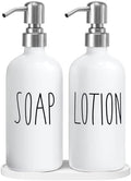 MOMEEMO Hand Soap Dispenser for Bathroom, White & Silver by MOMEEMO