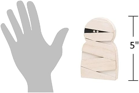 Collins Painting White Washed Mummy Cutout - Wooden Tabletop Fall Signs - Rustic Fall Home Décor for Halloween - Image 2